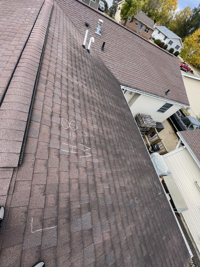 Close-up detail of asphalt shingle roofing