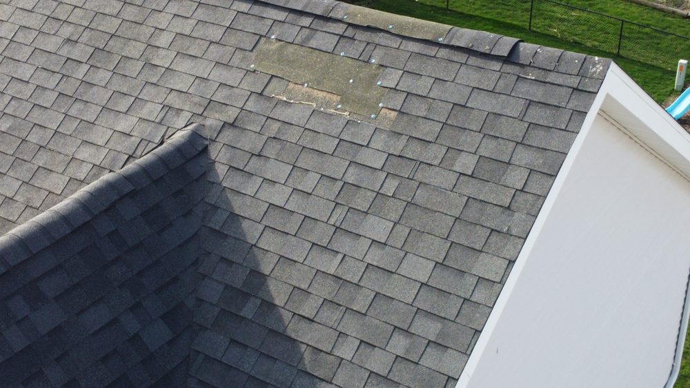 Close-up detail of asphalt shingle work by Trego Roofing